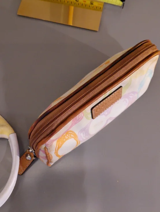 Coach Cosmetic Signature Print Pouch - White/Pastel Multicolored - Picture 4 of 6